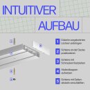 Gardinenschiene Komplettset inkl. Zubehör Weiß 450cm (1x90/3x120cm) 2-läufig + 2er Set Rundbogen