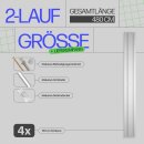 Gardinenschiene Komplettset inkl. Zubehör Weiß 480cm (4x120cm) 2-läufig