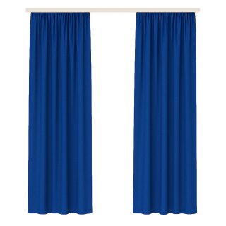 Dekoschal Ellen 2er Pack inkl. Raffhalter ( 140x145cm / Blau ) Blickdichter Vorhang mit Universalband