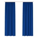Dekoschal Ellen 2er Pack inkl. Raffhalter ( 140x145cm / Blau ) Blickdichter Vorhang mit Universalband