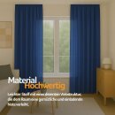 Dekoschal Ellen 2er Pack inkl. Raffhalter ( 140x145cm / Blau ) Blickdichter Vorhang mit Universalband