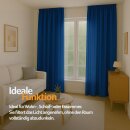 Dekoschal Ellen 2er Pack inkl. Raffhalter ( 140x145cm / Blau ) Blickdichter Vorhang mit Universalband