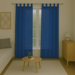 2er Set Dekoschal Schlaufe 140 x 175 cm blau - mittelblau