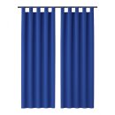 2er Set Dekoschal Schlaufe 140 x 175 cm blau - mittelblau