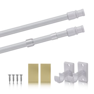 Cafehausstangen weiß - perlweiß 75 - 125cm