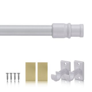 Cafehausstange Scheibenstange ausziehbar (Schrauben oder Kleben) Perlweiß 75-125 cm