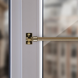 Cafehausstange Scheibenstange ausziehbar (Schrauben oder Kleben) Gold messing 50-75 cm