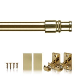 Cafehausstange Scheibenstange ausziehbar (Schrauben oder Kleben) Gold messing 125-225 cm