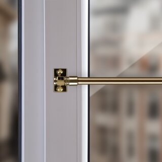 Cafehausstange Scheibenstange ausziehbar (Schrauben oder Kleben) Gold messing 125-225 cm