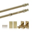 Cafehausstange Scheibenstange ausziehbar (Schrauben oder Kleben) Gold messing 125-225 cm