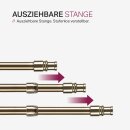 Cafehausstange Scheibenstange ausziehbar (Schrauben oder Kleben) Gold messing 125-225 cm