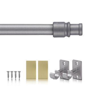 Cafehausstange Scheibenstange ausziehbar (Schrauben oder Kleben) Silber chrom matt 50-75 cm
