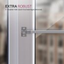 Cafehausstange Scheibenstange ausziehbar (Schrauben oder Kleben) Silber chrom matt 50-75 cm
