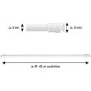 Klemmstange mit Schraubtechnik ausziehbar ohne Bohren (Saugnapf) weiß - perlweiß 40 - 60 cm