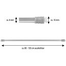 Klemmstange mit Schraubtechnik ausziehbar ohne Bohren (Saugnapf) silber - chrom matt 80 - 120 cm