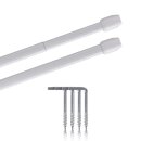 Vitragestangen ausziehbar 2er-Pack Perlweiß 40-60...