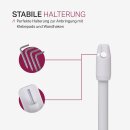 Vitragestangen ausziehbar 2er-Pack Perlweiß 60-90 cm + 4 Schraubhaken