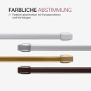 Vitragestangen ausziehbar 2er-Pack Perlweiß 80-120 cm + 4 Schraubhaken