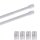 Vitragestangen ausziehbar 2er-Pack Perlweiß 40-60 cm + 4 Selbstklebehaken