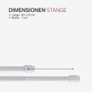 Vitragestangen ausziehbar 2er-Pack Perlweiß 80-120 cm + 4 Selbstklebehaken