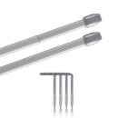 Vitragestangen ausziehbar 2er-Pack Silber Chrom matt...