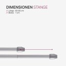 Vitragestangen ausziehbar 2er-Pack Silber Chrom matt 60-90 cm + 4 Schraubhaken