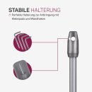 Vitragestangen ausziehbar 2er-Pack Silber Chrom matt 60-90 cm + 4 Schraubhaken