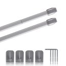 Vitragestangen silber - chrom matt 40 - 60cm + 4er...