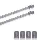Vitragestangen ausziehbar 2er-Pack Silber Chrom matt...