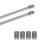 Vitragestangen ausziehbar 2er-Pack Silber Chrom matt 60-90 cm + 4 Selbstklebehaken