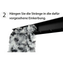 Flauschvorhang 140x200 Meliert dunkelgrün - weiß