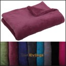 Kuscheldecke Tagesdecke Microfaser Decke Wohndecke 220cm x 240cm altrose - pflaume