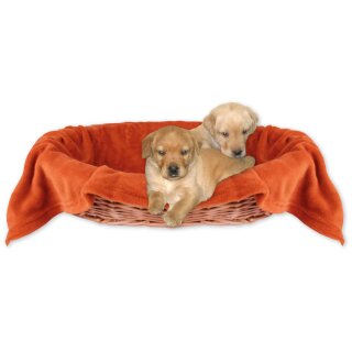 Haustierdecke - Kuscheldecke für Hunde terracotta - ochre 70x100cm