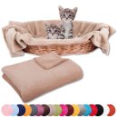 Tierdecke Katzendecke Mikrofaser ca. 80x120cm beige - hellbraun