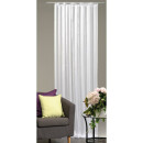 Dekoschal Streifen halbtransparent Universalband 140x 145cm weiß - perlweiß