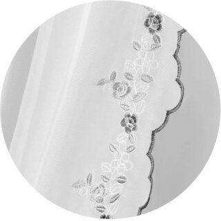 schwarz - Blumen bestickt